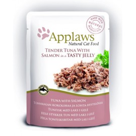 Applaws паучи для кошек "Кусочки тунца с лососем в желе", Cat pouch tuna wholemeat with salmon in jelly, 70г
